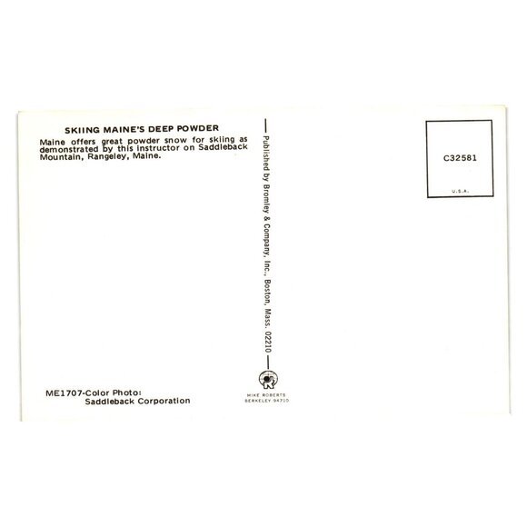 Color Postcard Skiing Saddleback Mountain Maine Deep Powder Bromley USA Tourist - Picture 2 of 2